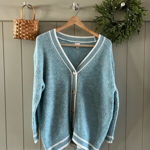 a new day Teal V-Neck Button Cardigan